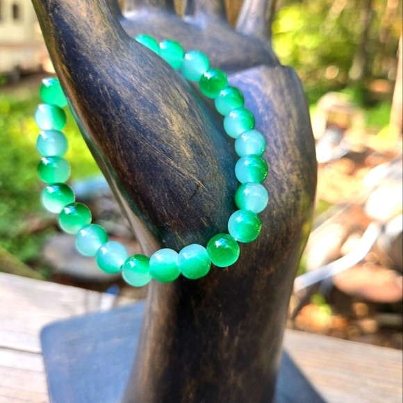 Natural Kharma by Avelon Jewelry - Jade natural crystal gemstone stretch bracelet LAST ONE!